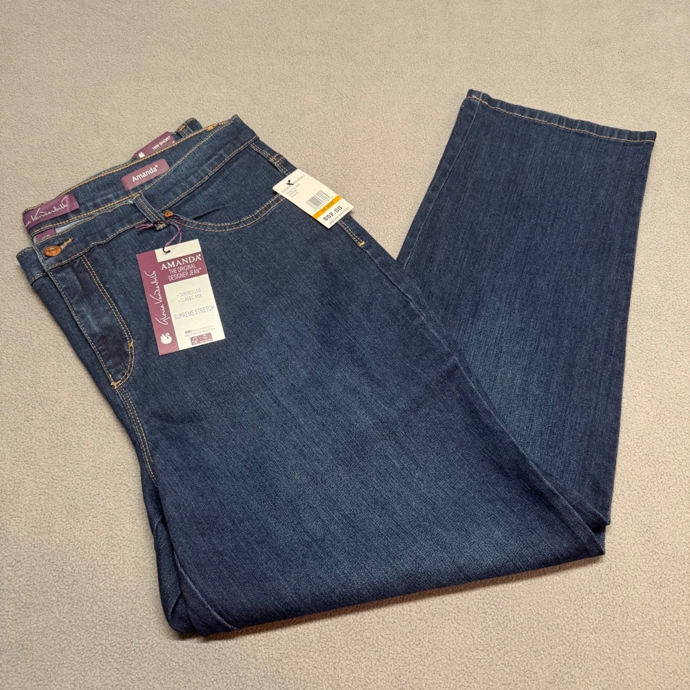 Gloria Vanderbilt Amanda Jeans Tapered Leg Classic Rise 16WS Short Blue LGVB2692
